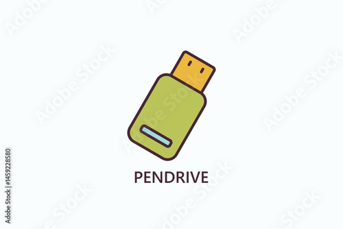 Pendrive Icon Or Logo Isolated Illustration