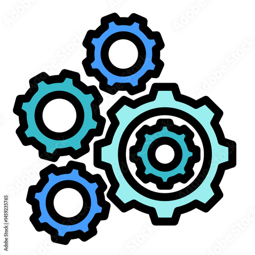 Gears And Cogs  Icon Element For Design	