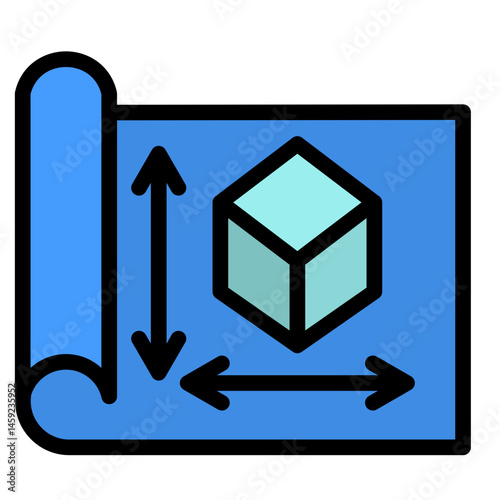 Cad Blueprint  Icon Element For Design	