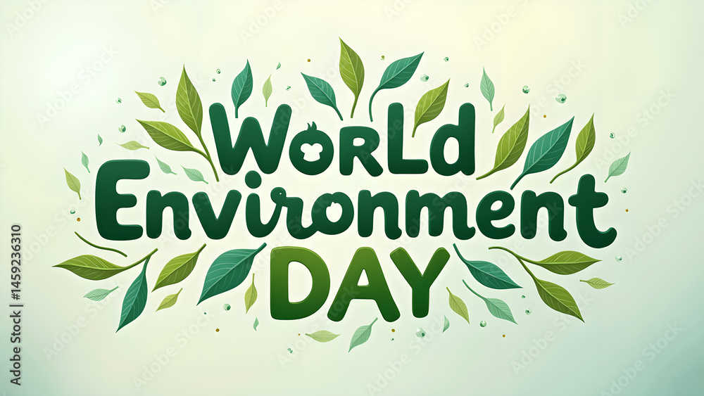 Naklejka premium Celebrating World Environment Day with lush greenery, an eco-conscious design