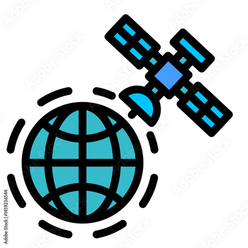 Satellite Orbit  Icon Element For Design	