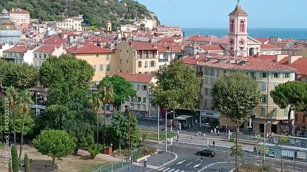 vue aérienne de la ville de Nice en france