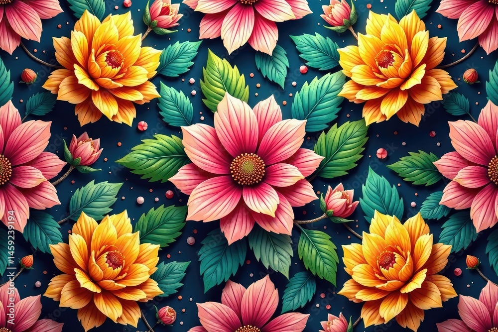 Intricate floral design, repeating seamlessly , muted, spring Intricate floral design, repeating seamlessly , muted, spring