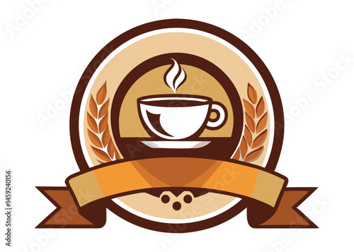 Stylish Coffee Cup Silhouette Logo Design, coffee, cup, logo, design, silhouette, coffee 