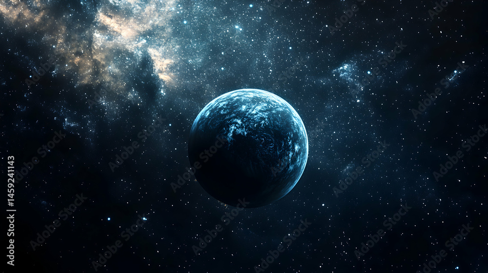 Stunning Deep Space Image of a Blue Planet Surrounded by Stars Stunning Deep Space Image of a Blue Planet Surrounded by Stars