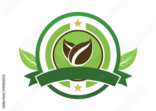 Stylish Green Coffee Bean Silhouette Logo Design, coffee, logo, design, silhouette, coffee bean, 