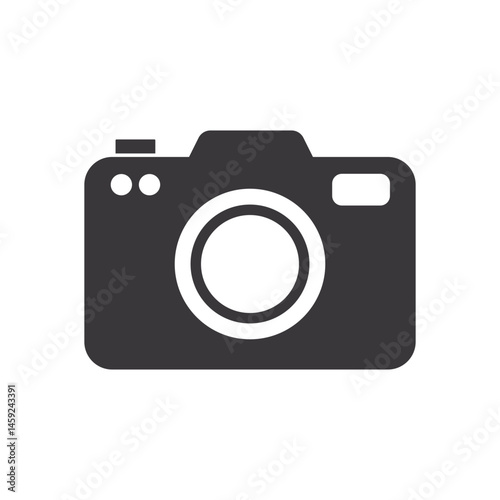 Photo camera flat vector icon