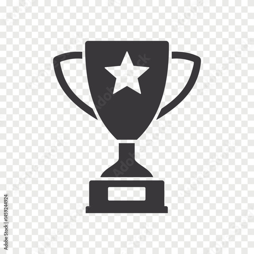 Trophy cup with star flat vector icon