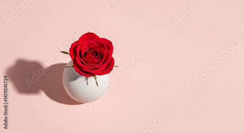 Wallpaper Mural Clean and elegant red rose in vase on soft surface Torontodigital.ca