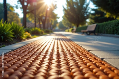 Sustainable Permeable Pedestrian Pathway in a Park with Textured Surface for Water Infiltration, Promoting Eco-Friendly Recreational Landscape Design