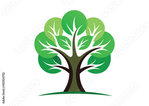 Green Tree Logo Silhouette Minimalist Nature Design Silhouette, tree, logo, silhouette, green, nature, minimal, 