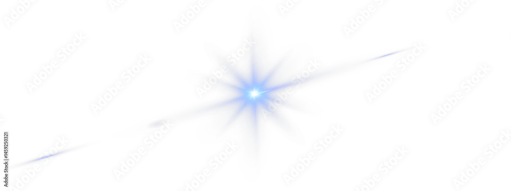 Obraz premium Realistic Sun Flare Effect with a Bright Lens Reflection and a Beautiful Blue Glow Radiating Outward