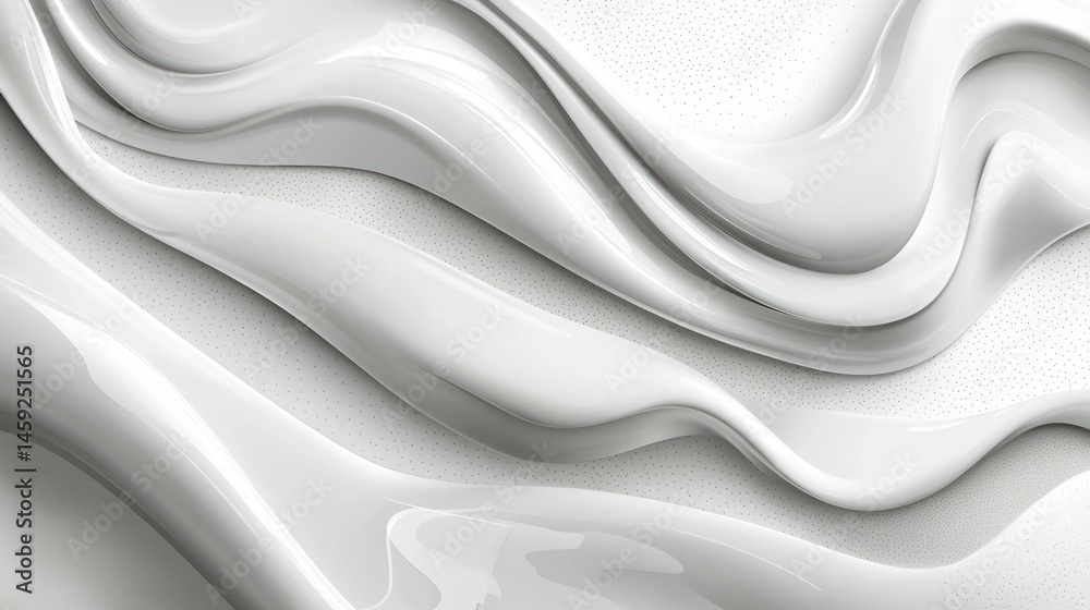 Obraz premium Abstract white liquid flows in smooth, wavy patterns