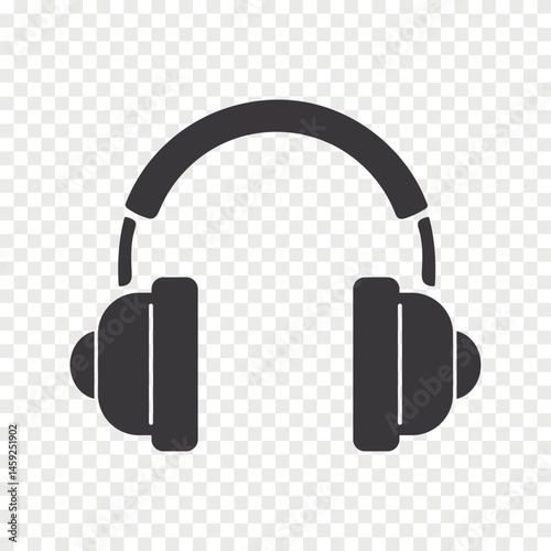 Headphone silhouette flat vector icon