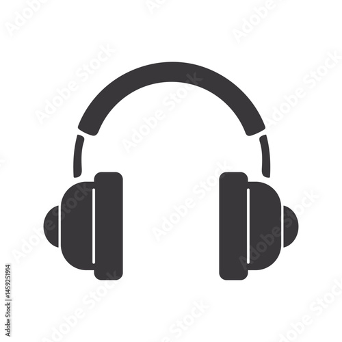 Headphone silhouette flat vector icon