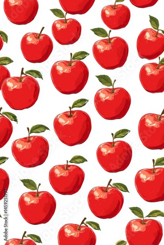 Pattern of apples on white background,digital art,wallpaper or website graphics