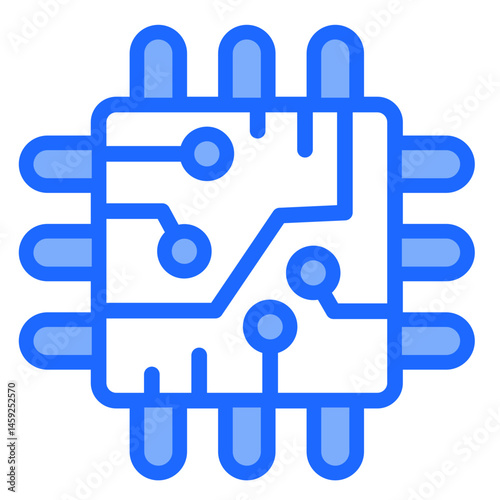 Computer Chip  Icon Element For Design	