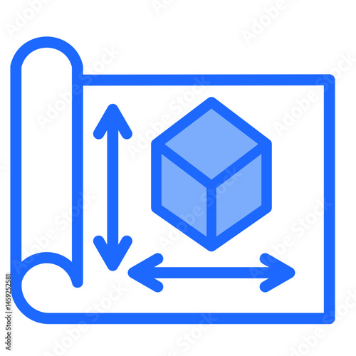 Cad Blueprint  Icon Element For Design	