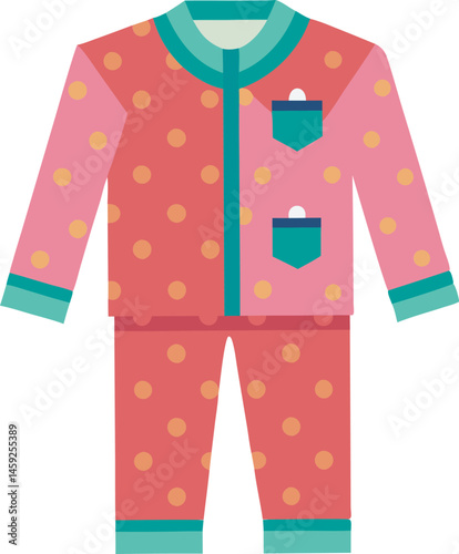 A colorful pajama set vector art illustration featuring cozy sleepwear designs, perfect for fashion, bedtime themes, and children's projects.