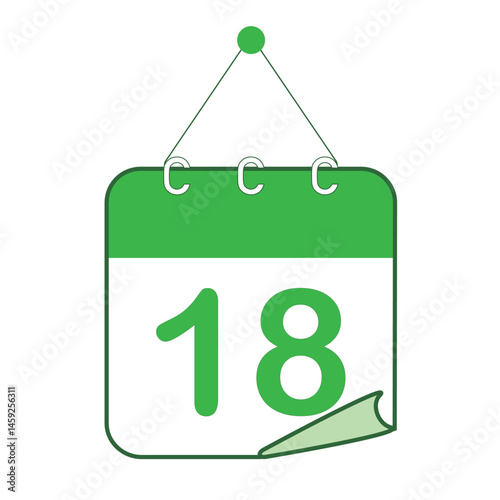 ひめくりカレンダー　グリーン　18日