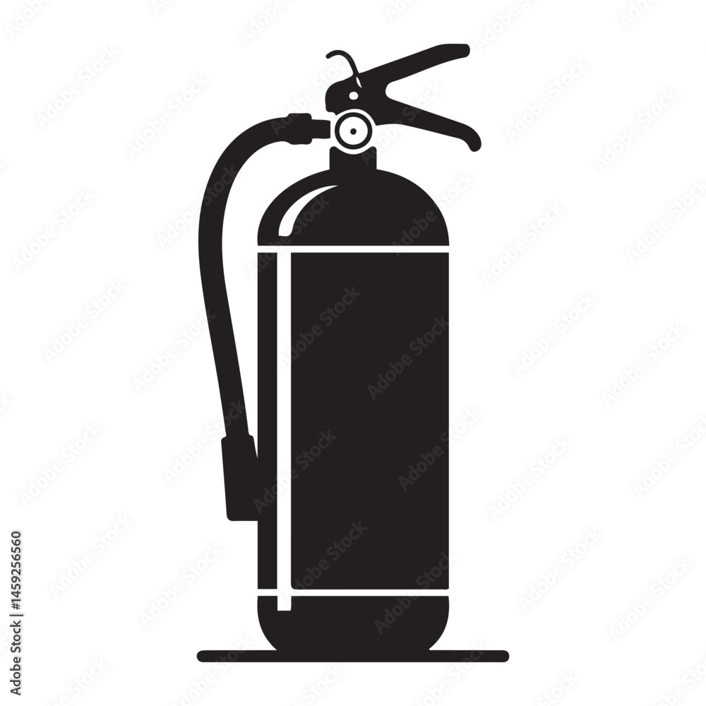 Obraz premium Fire extinguisher Vector Black silhouettes. with white background
