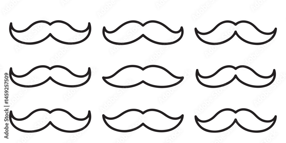 mustache silhouettes in vector retro style, mustache silhouettes with sunglass, top hat, hats, outline coloring book page line art etc mustache silhouettes in vector retro style, mustache silhouettes with sunglass, top hat, hats, outline coloring book page line art etc