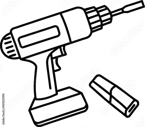drill punch color flat image vector illustration 