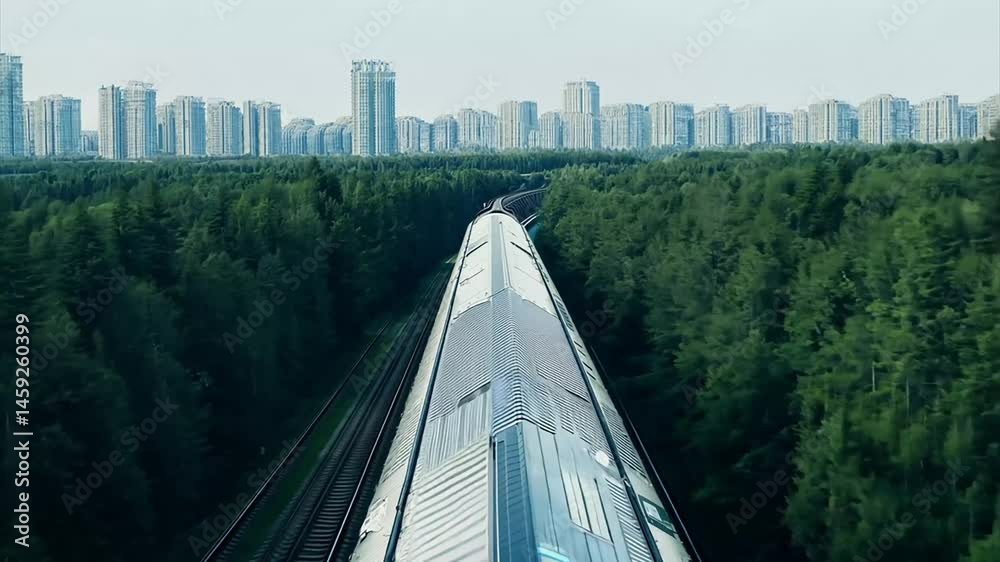 the train is going through the forest