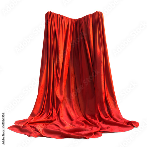 Wallpaper Mural Dramatic Red Curtain Draped Against Transparent Background Torontodigital.ca