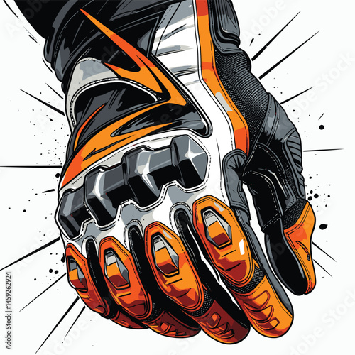 motorcycle racing gloves vector art