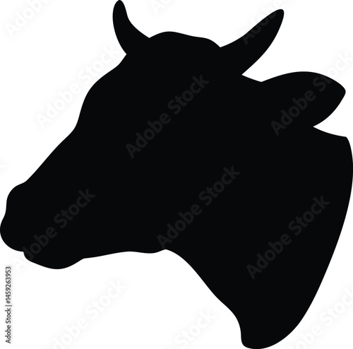 cow head clipart silhouette