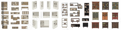 Collection of Home and Office Furniture Illustration Set


