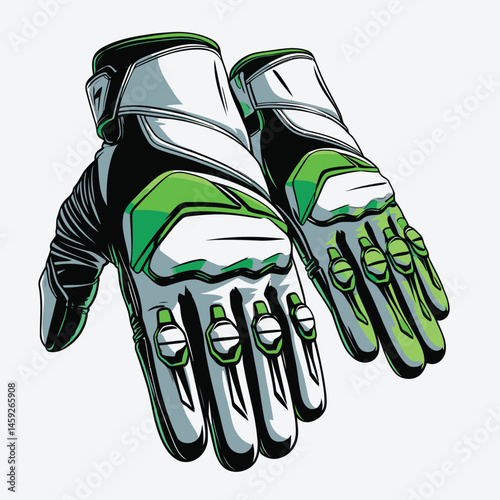 motorcycle racing gloves vector art