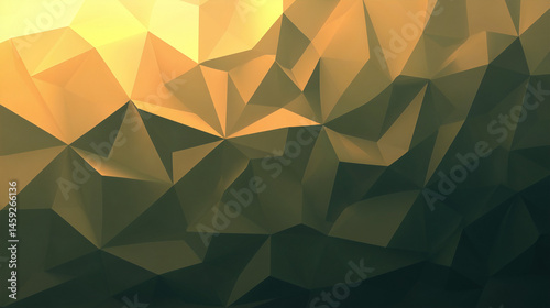 Low Poly Abstract Background with Vivid Orange and Yellow Gradient