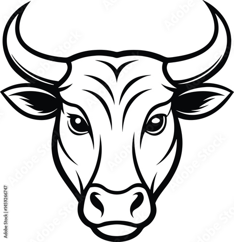 Wallpaper Mural bold bull head silhouette Torontodigital.ca