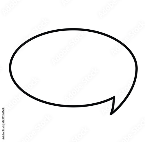 Cute cartoon hand drawn vector speech bubble outline.