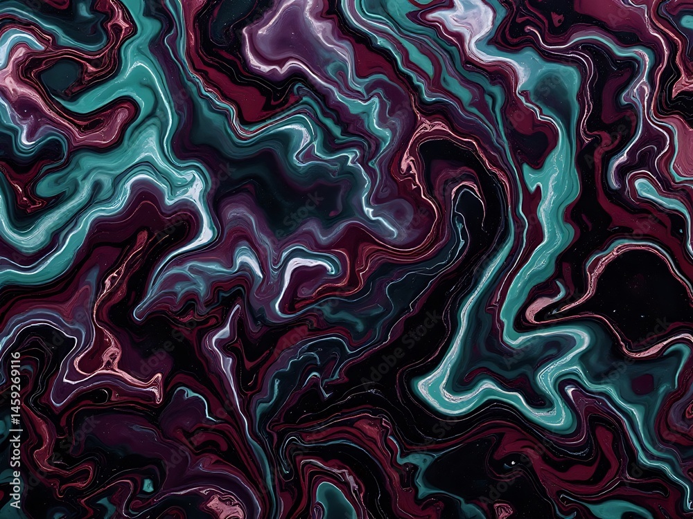 Obraz premium Abstract liquid marble background featuring smooth fluid swirls and gradient color transitions. Modern and elegant texture design perfect for digital art, branding, or graphic design projects