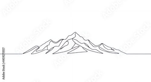 Abstract Mountain Range Line Art: Minimalist Nature Sketch