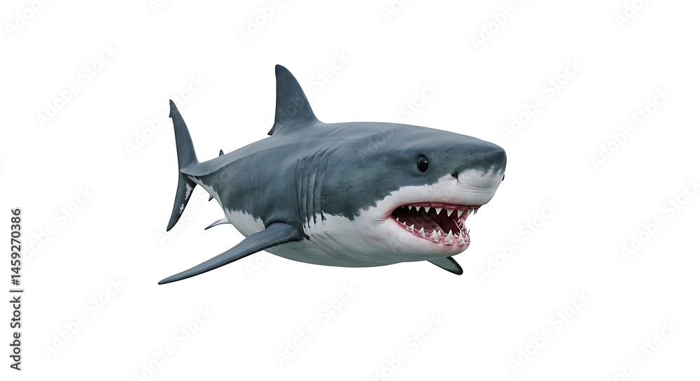 Obraz premium Great White Shark Side View