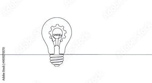 Ingenious Idea: A Lightbulb with Gears Symbolizing Innovation and Creativity