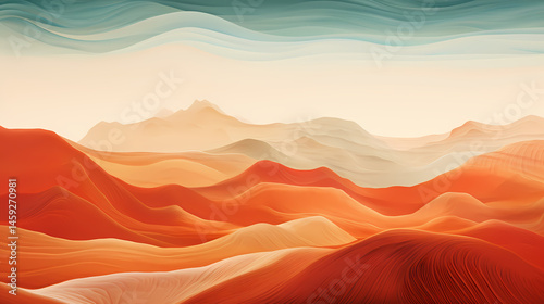 mountains land form minimalist illustration background poster decorative painting
