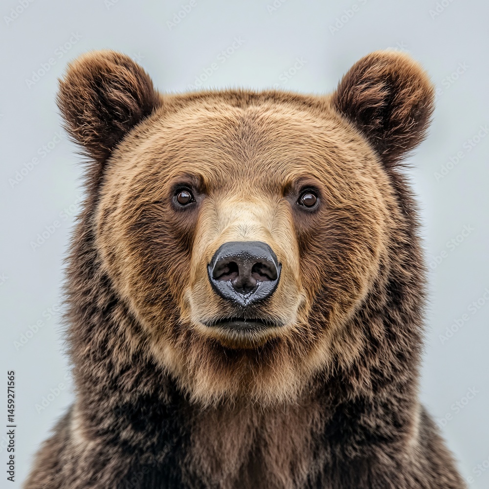 Obraz premium Grizzly bear encounter in the wild a close-up photography showcase of nature's majestic creatures under natural light