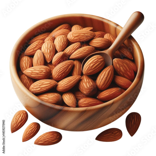 Almonds In Wooden bowl