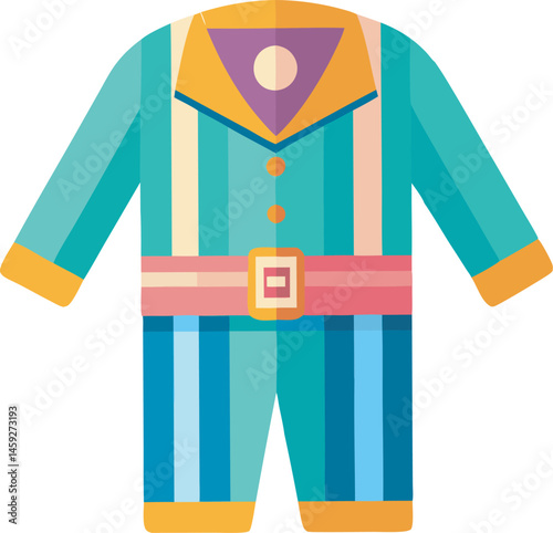 A cozy, colorful pajama set vector art illustration featuring soft fabrics, playful patterns, and relaxed designs perfect for bedtime themes