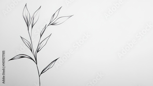 Wallpaper Mural Simple sketch of a plant branch on paper Torontodigital.ca