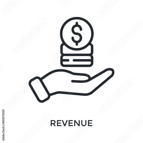 Revenue Icon Outline Style. Vector Illustration For Graphic Design