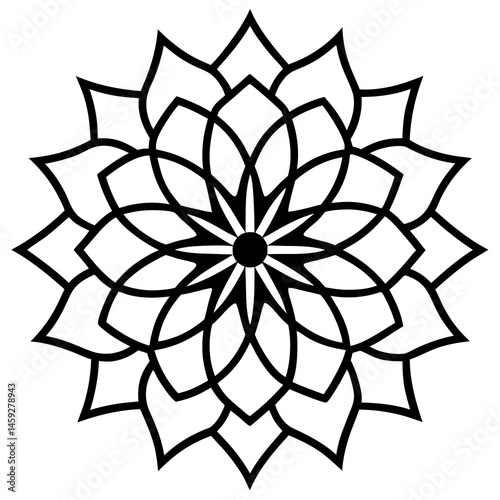 Zen Mandala Outline Vector Design