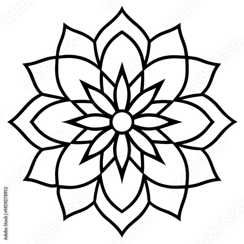 Zen Mandala Outline Vector Design