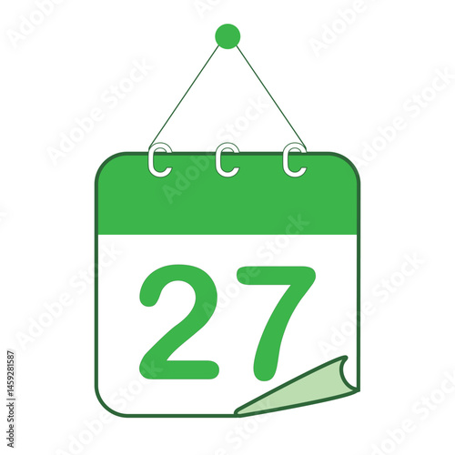 ひめくりカレンダー　グリーン　27日