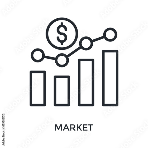 Market Icon Outline Style. Vector Illustration For Graphic Design